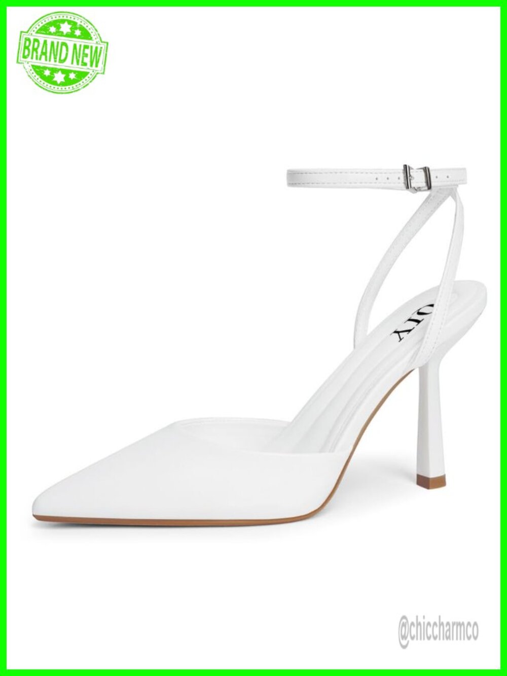 Closed Toe Stiletto Heel Pumps with Ankle Strap and Cushioned Insole